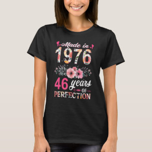 T-shirt Fabriqué En 1976 Floral 46 Ans 46ème Anniversaire
