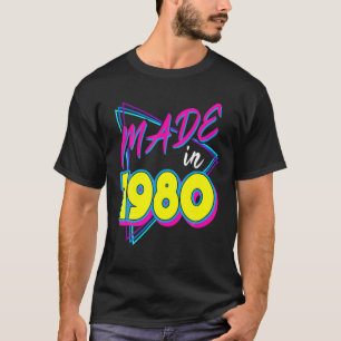 T-shirt Fabriqué En 1980 41Anniversaire Rétro 41 Ans 80S