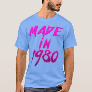 T-shirt Fabriqué En 1980 Design Rétro Anniversaire