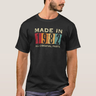 T-shirt Fabriqué En 1982 40ème Anniversaire 40 Ans Tout Or