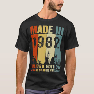 T-shirt Fabriqué En 1982 Edition Limitée 40 Ans D'Être Awe