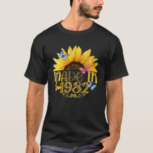 T-shirt Fabriqué En 1982 Tournesol 41E Jour B 41 Ans D'Êtr