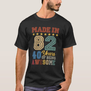 T-shirt Fabriqué En 1982 Vintage 40 Ans Etant Impressionna