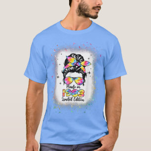 T-shirt Fabriqué en 1983 Anniversaire Bleached Tie Dye Mes