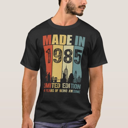 T-shirt Fabriqué En 1985 Édition Limitée 40 Ans (Devant)