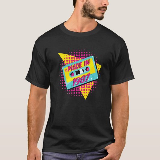 T-shirt Fabriqué En 1987 35e anniversaire 80s 90s 1990s 19 (Devant)