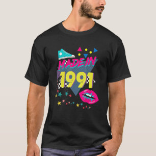 T-shirt Fabriqué En 1991 31e anniversaire 80s 90s 1990s 19