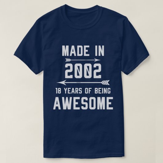 T-shirt Fabriqué en 2002 18 ans de femmes-cadeaux fantasti (Design devant)