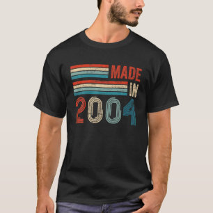 T-shirt Fabriqué En 2004 Cadeaux Anniversaires De 18E Anné