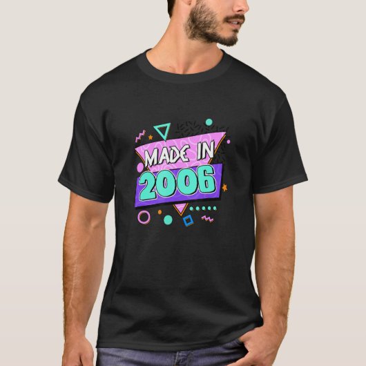 T-shirt Fabriqué En 2006 16e anniversaire 80s 90s 1990s 19 (Devant)