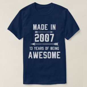 T-shirt Fabriqué en 2007 13 ans de femmes-cadeaux fantast