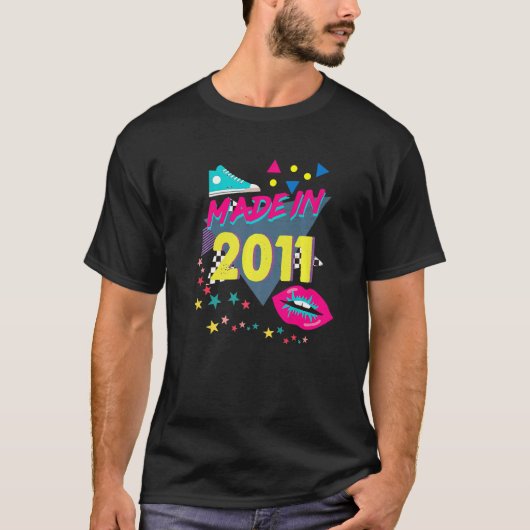 T-shirt Fabriqué En 2011 11e anniversaire 80s 90s 1990s 19 (Devant)