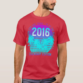 T-shirt Fabriqué en 2016 5e anniversaire Esthétique Vintag