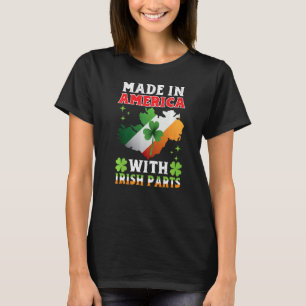 T-shirt Fabriqué En Amérique Avec Irlandais Parts Ireland