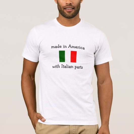 T-shirt fabriqué en Amérique avec les pièces italiennes (Devant)