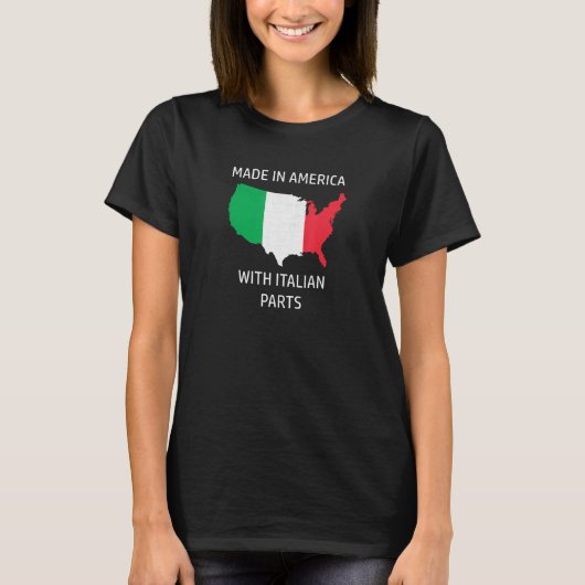 T-shirt Fabriqué En Amérique Avec Parties Italiennes Itali (Devant)