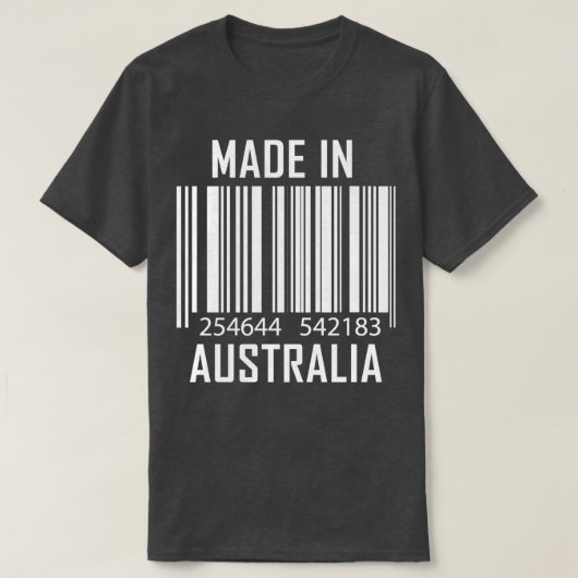 T-shirt Fabriqué en Australie Code barre drôle Fier d'être (Design devant)