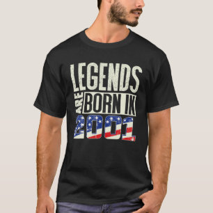 T-shirt Fabriqué En Légende Né En 2001 Vintage Âgé De 19 A