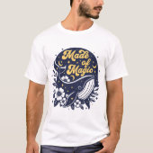 T-shirt Fabriqué En Magie - Boho Whale Floral Nature Summe (Devant)