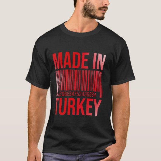 T-shirt Fabriqué En Turquie Code À Barre T Chemise (Devant)