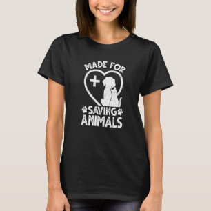 T-shirt Fabriqué Pour Sauver Les Animaux Vétérinaire Retro