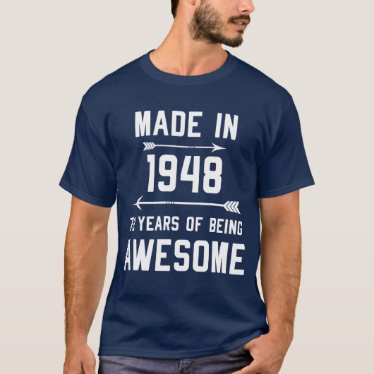 T-shirt Fabriquée en 1948 72 Ans de femmes-cadeaux fantast (Devant)