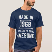 T-shirt Fabriquée en 1968 52 ans de femmes-cadeaux fantast (Devant)