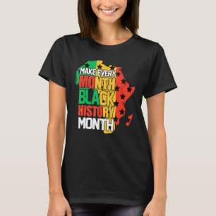 T-shirt Fabriquer chaque mois Noir Histoire Mois Drôle Hom
