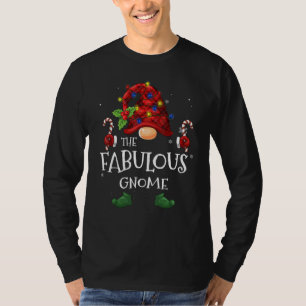 T-shirt Fabuleux Buffalo Gnome Plaid Christmas Tree Light