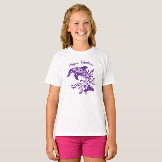 T-shirt Fabuleux Dauphin Hawaiien Flippin (Devant entier)