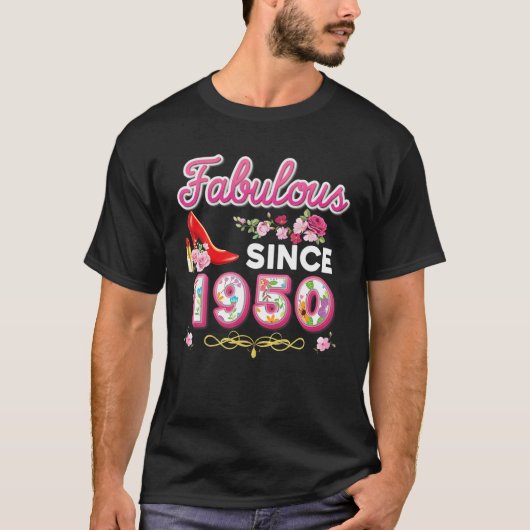 T-shirt Fabuleux depuis 1950 Joyeux 70e anniversaire Flora (Devant)