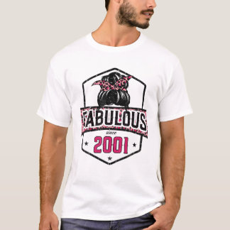 T-shirt Fabulous Since 2001 21Th Birthday Leopard Messy Bu