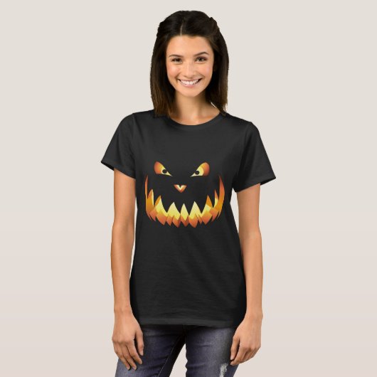 T-shirt Face 4 citrouille pour Halloween (Devant entier)