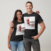 T-shirt Face Abstraite en rouge (Unisexe)