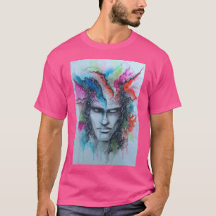 T-shirt face aquarelle