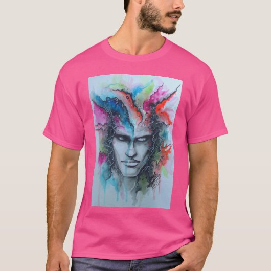 T-shirt face aquarelle (Devant)