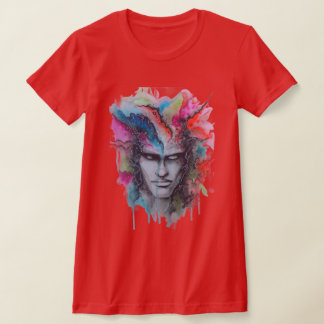T-shirt face aquarelle