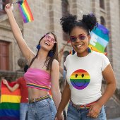 T-shirt Face arc-en-ciel