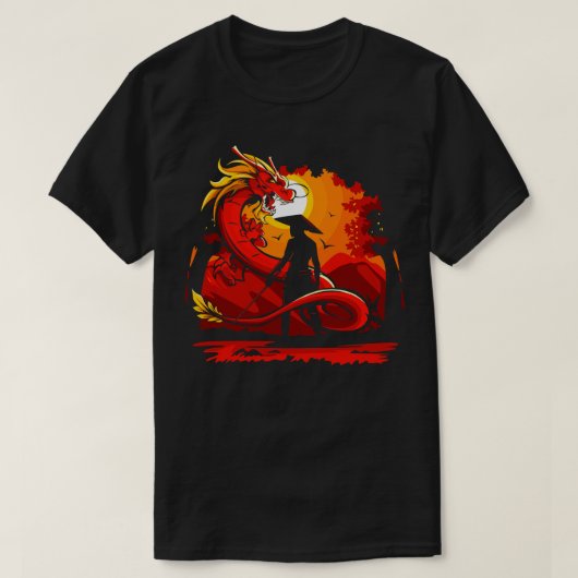 T-shirt Face au dragon (Design devant)