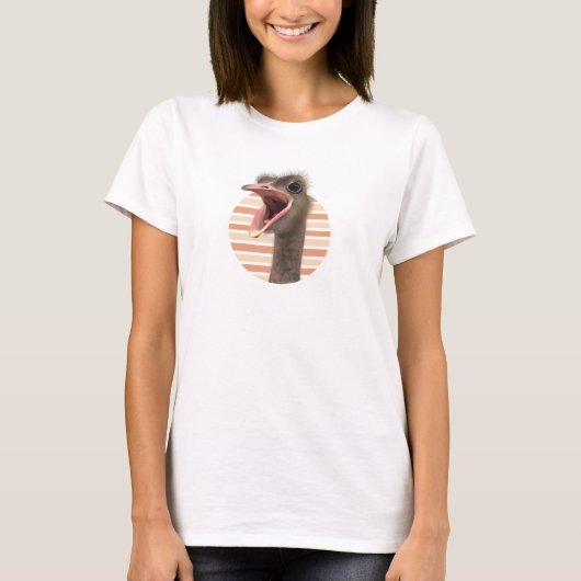 T-shirt Face d'autruche mignonne (Devant)