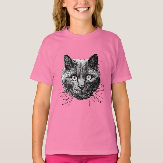 T-shirt Face de chat (Devant)