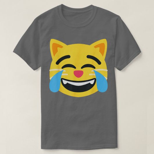 T-shirt Face de chat Emoticon avec larmes de joie (Design devant)
