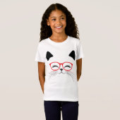 T-Shirt Face de chat mignonne (Devant entier)