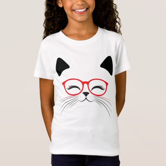 T-Shirt Face de chat mignonne (Devant)