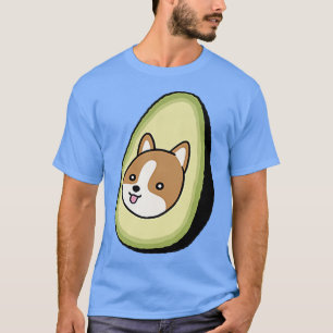 T-shirt Face de chien de poche à la mode Avocado