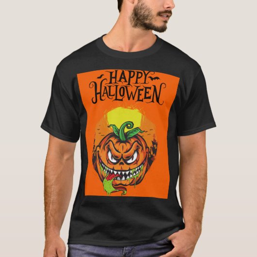 T-shirt Face de Citrouille fierce - Design d'Halloween gra (Devant)