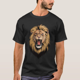 T-shirt Face de lion rugissant