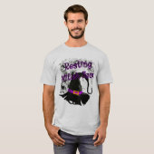 T-shirt Face de sorcière de repos - Halloween Spider Web (Devant entier)