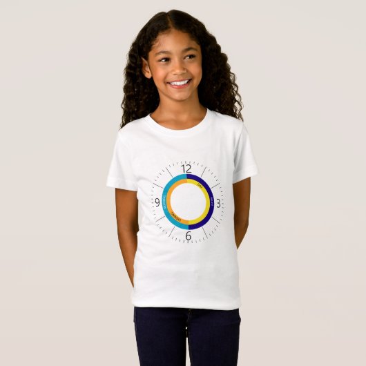 T-Shirt Face d'horloge colorée (Devant entier)