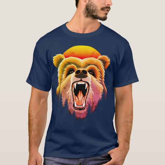 T-shirt Face d'ours grizzli (Devant)